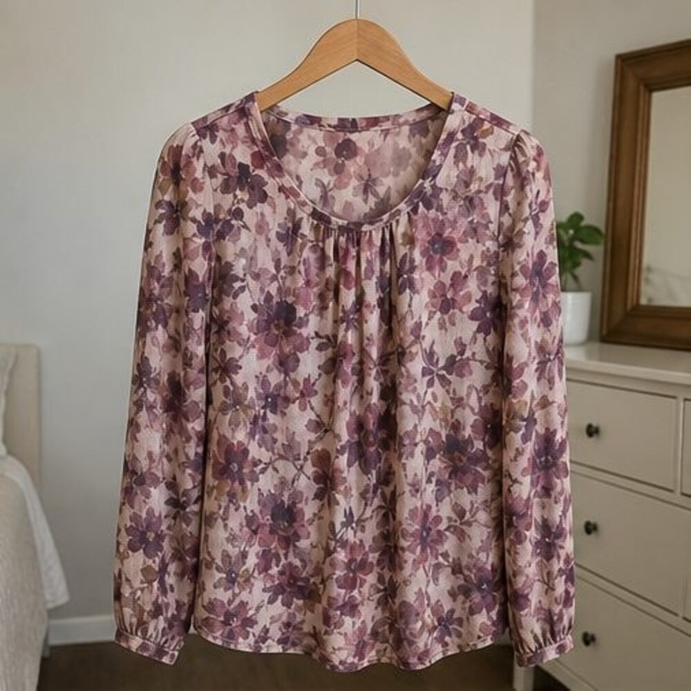 Camel Pleated Blouse